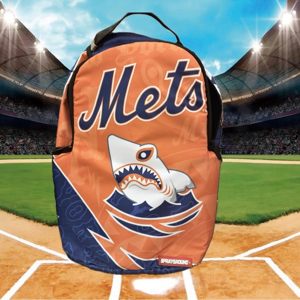 Sprayground Mets Shark Orange Blue Backpack NWT